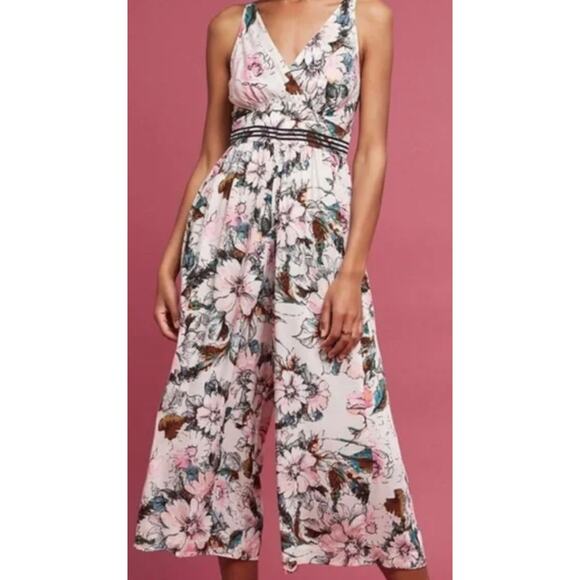 Plenty by Tracy Reese Gwyneth Jumpsuit Romper Rose Floral Anthropologie Summer - Picture 1 of 11